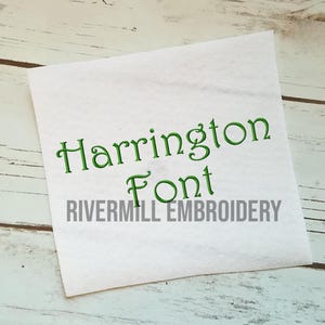 Harrington Machine Embroidery Font Monogram Alphabet - 3 Sizes - BX Files Instant Download Design PES Rivermill Embroidery