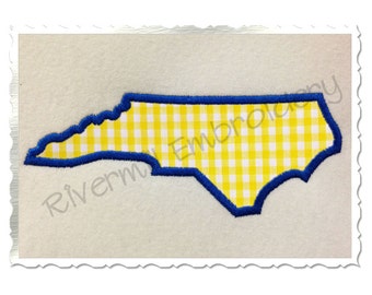 State of North Carolina Applique Machine Embroidery Design - 4 Sizes - Instant Download PES DST Digital File Rivermill Embroidery