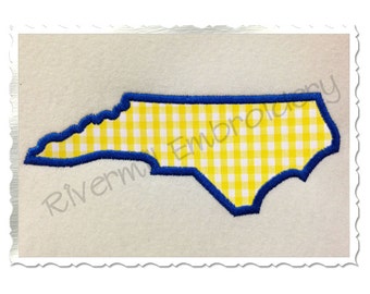 State of North Carolina Applique Machine Embroidery Design - 4 Sizes