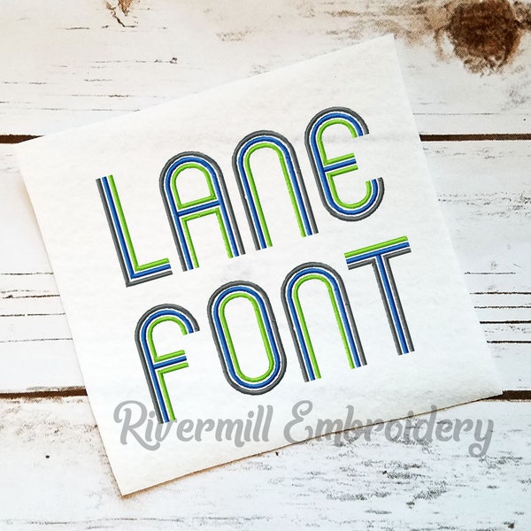 Lane Machine Embroidery Font Monogram Alphabet - 3 Sizes