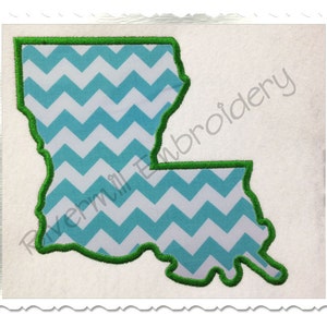 State of Louisiana Applique Machine Embroidery Design 4 Sizes image 1