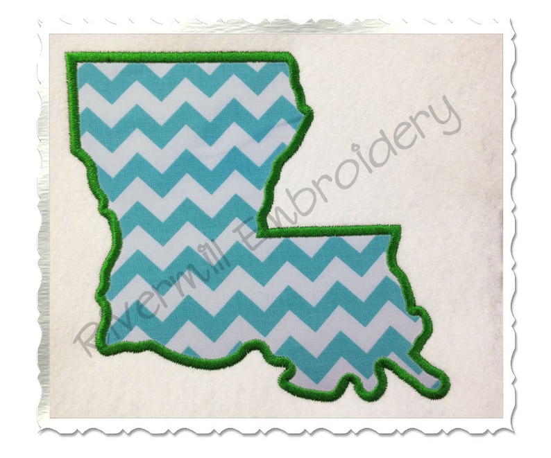 State of Louisiana Applique Machine Embroidery Design 4 Sizes image 1