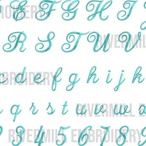 Large Elegant Script Machine Embroidery Font Monogram Alphabet - 3 ...