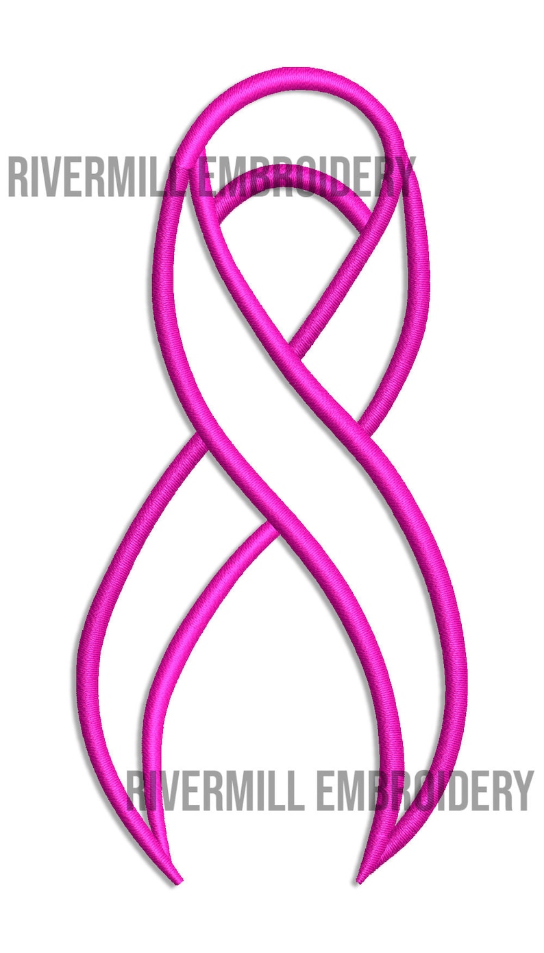 Stylized Cancer Ribon Awareness Ribbon Outline Machine Embroidery Design - 4 Sizes - Etsy