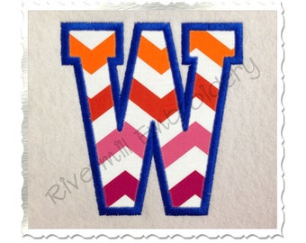 Varsity Collegiate Applique Machine Embroidery Font Monogram Alphabet - 4 Sizes