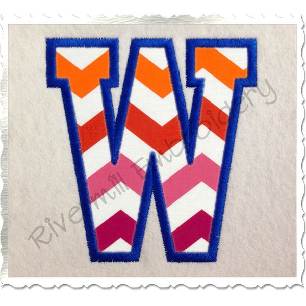 Varsity Collegiate Applique Machine Embroidery Font Monogram Alphabet - 4 Sizes