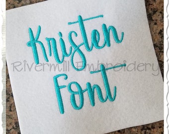 Kristen Machine Embroidery Font Monogram Alphabet - 3 Sizes