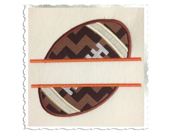 Split Football Applique Machine Embroidery Design - 4 Sizes - Instant Download PES DST Digital File Rivermill Embroidery