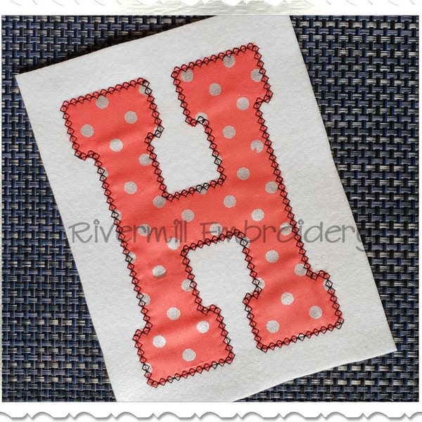 Large Varsity Diamond Edge Applique Machine Embroidery Font Alphabet - 3 Sizes