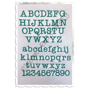Typewriter Machine Embroidery Font Monogram Alphabet - 3 Sizes - BX Files Instant Download Design PES