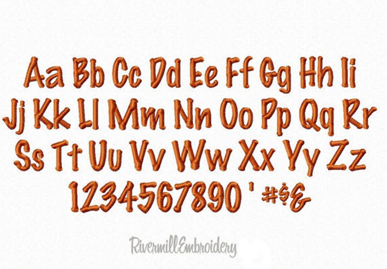 Marker Machine Embroidery Font Monogram Alphabet 3 Sizes image 2