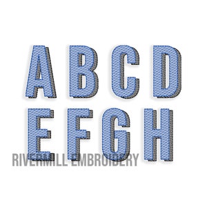 Croquis ombre broderie Machine polices monogramme Alphabet - fichiers BX téléchargement immédiat Design PES
