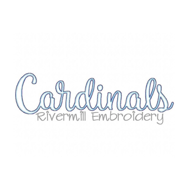 Cardinals Script Raggy Applique Machine Embroidery Design - 4 Sizes ...
