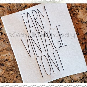 Farm Vintage Style Machine Embroidery Font Monogram Alphabet - 3 Sizes