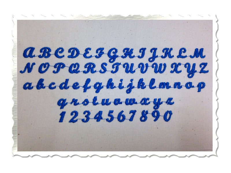 Mini Script Letters Mini Script Machine Embroidery Font Alphabet - 1/2