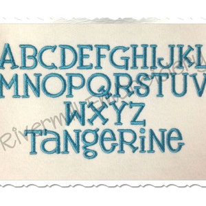 Tangerine Machine Embroidery Font Monogram Alphabet - 3 Sizes - BX Files Instant Download Design PES