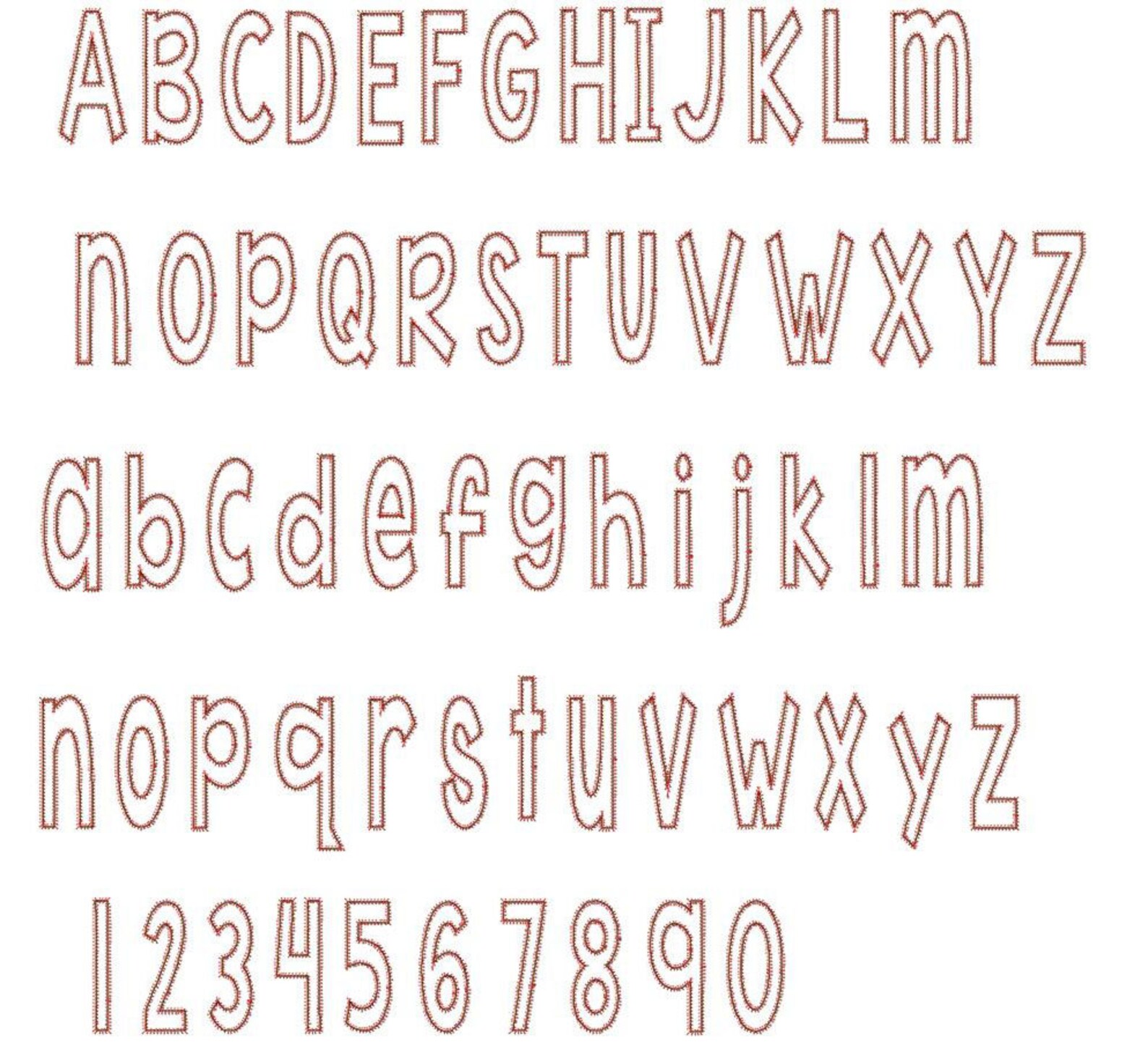 Stretch Zig Zag Applique Machine Embroidery Font Alphabet 4 Etsy