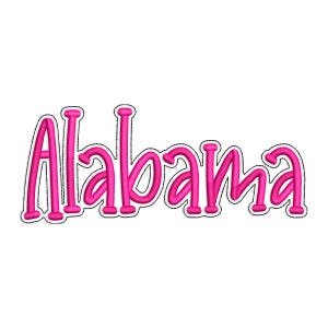 AL Alabama with a Bean Stitch Outline Machine Embroidery Design - 4 Sizes - Instant Download PES DST Digital File Rivermill Embroidery