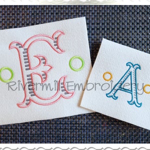 Alfabeto de fuente bordada a máquina Milton Monogram - 3 tamaños - Archivos BX, descarga instantánea, diseño PES