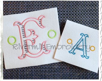 Milton Monogram Machine Embroidery Font Alphabet - 3 Sizes - BX Files Instant Download Design PES