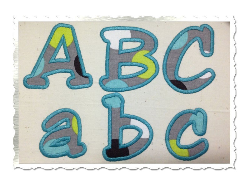 Jester Applique Machine Embroidery Font Alphabet - 4 Sizes