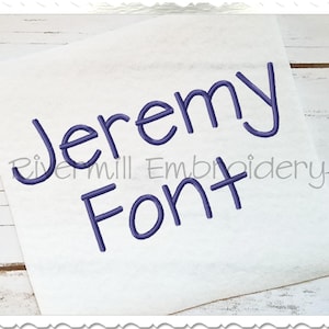 Jeremy Machine Embroidery Font Monogram Alphabet - 3 Sizes - BX Files Instant Download Design PES Rivermill Embroidery