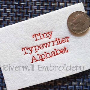 Tiny Bean Stitch Typewriter Machine Embroidery Font Alphabet - 1/4&quot; Size - BX Files Instant Download Design PES