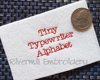 Tiny Bean Stitch Typewriter Machine Embroidery Font Alphabet - 1/4" Size - BX Files Instant Download Design PES