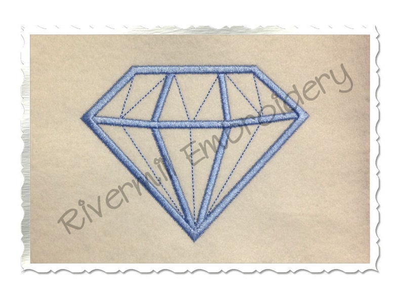 Diamond Gem Applique Machine Embroidery Design 4 Sizes Etsy