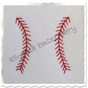 Small Baseball or Softball Stripes Machine Embroidery Design - 3 Sizes