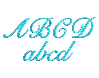 Alfabeto monograma de fuente de bordado a máquina con escritura de concha grande - Tamaños de 7,6 cm, 10,1 cm y 12,7 cm - Archivos BX, diseño PES de descarga instantánea