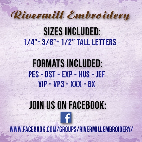 ミニブロックマシン刺繍フォントアルファベット - 1/2インチ、3/8