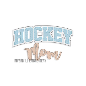 Hockey Mom Sketch Machine Embroidery Design - Instant Download PES DST Digital File Rivermill Embroidery