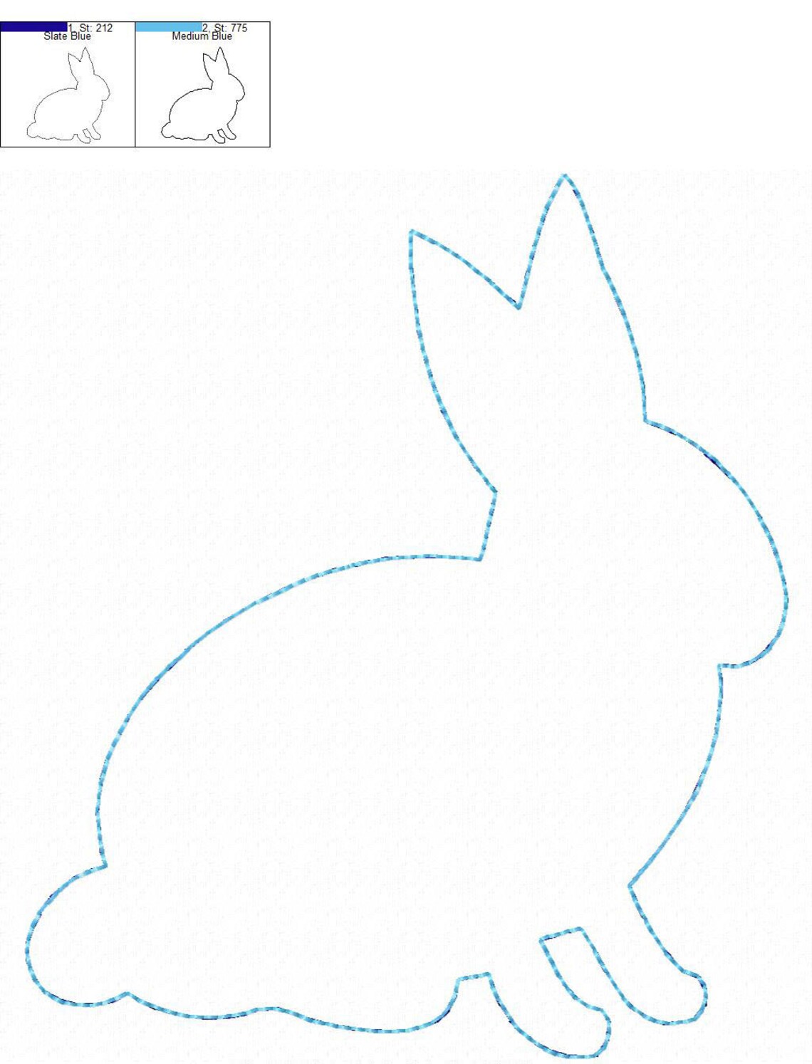 Rabbit Silhouette Raggy Applique Machine Embroidery Design 4 - Etsy