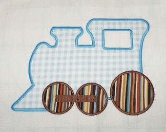 Applique, disegno per ricamo a macchina con motore a vapore e treno - 3 dimensioni - Download immediato del file digitale PES DST Rivermill Embroidery