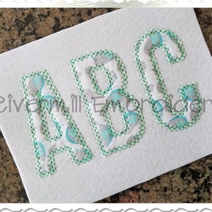 Walter Diamond Edge Applique Machine Embroidery Font Alphabet - 4 Sizes - BX Files Instant Download Design PES