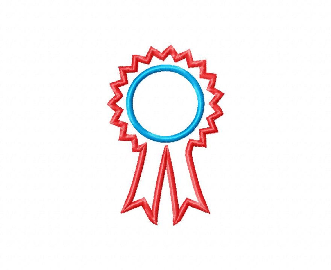 Award Ribbon Applique Machine Embroidery Design 4 Sizes - Etsy