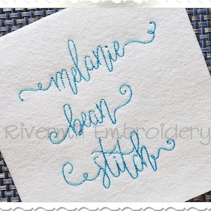 Bean Stitch Melanie Machine Embroidery Font Monogram Alphabet - 3 Sizes