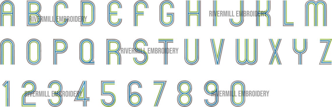 Large Lane Machine Embroidery Font Monogram Alphabet - 3 Sizes - BX ...