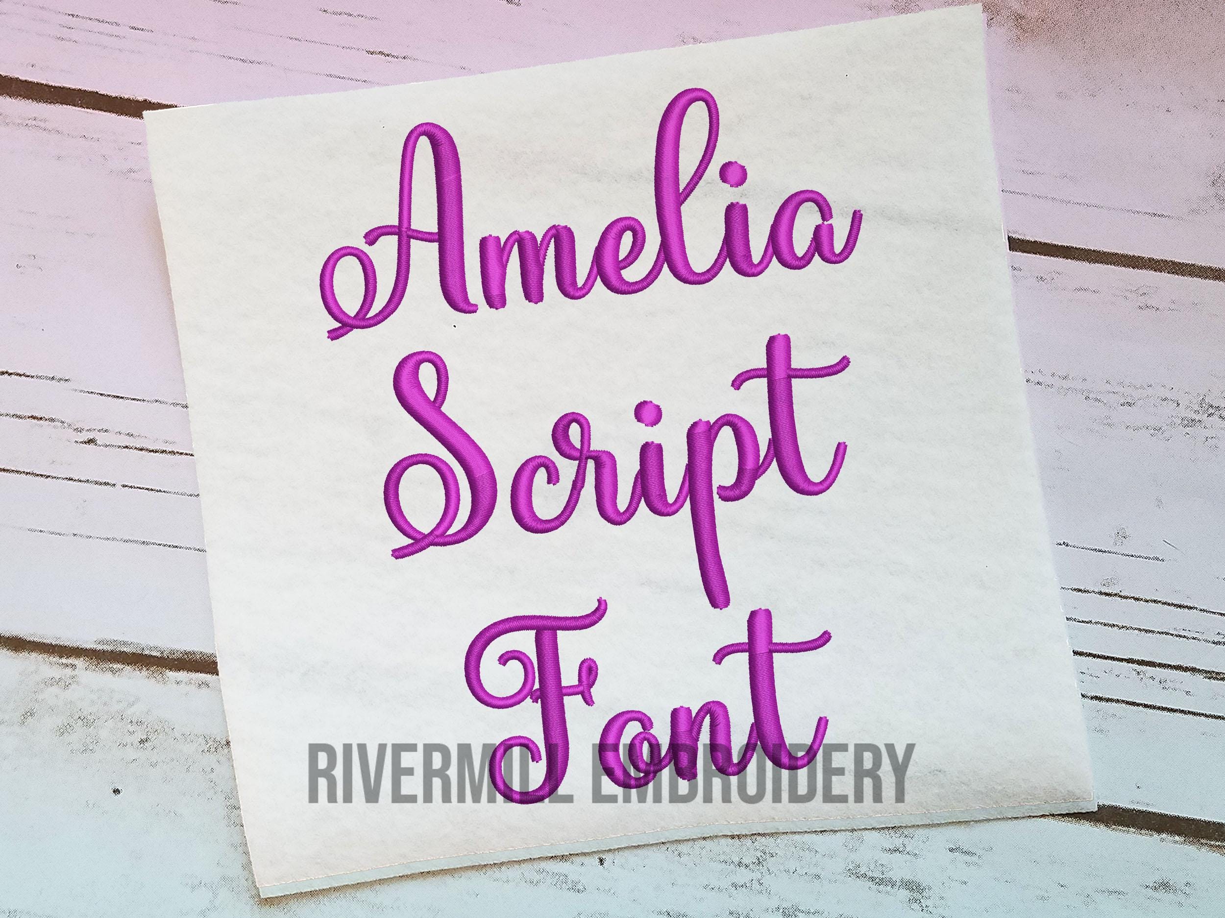 Amelia Script Machine Embroidery Font Monogram Alphabet - 3 Sizes - BX ...