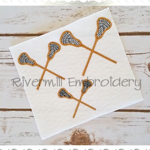 Small Crossed Lacrosse Sticks Machine Embroidery Design - 4 Sizes