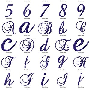 Large Brock Script Machine Embroidery Font Monogram Alphabet - 3 Sizes ...