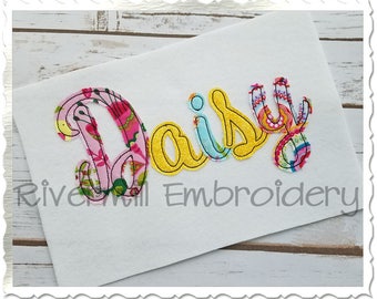 Daisy Raggy Script Applique Machine Embroidery Font Alphabet - 4 Sizes