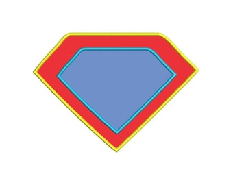Double Applique Blank Superhero Shield Machine Embroidery Design - 6 Sizes - Instant Download PES DST Digital File Rivermill Embroidery