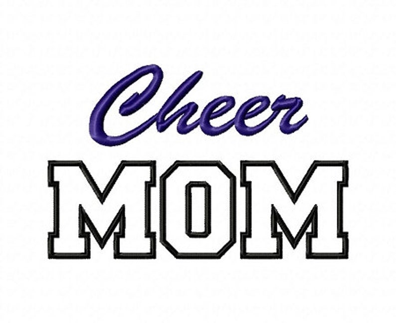 Cheer Mom Applique Machine Embroidery Design 3 Sizes Etsy