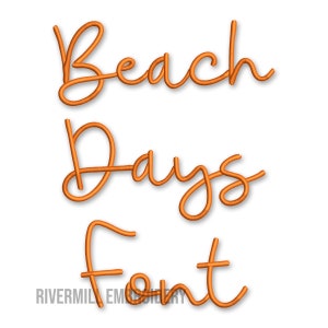 Beach Days Machine Embroidery Font Monogram Alphabet - 3 Sizes