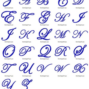 Large Edwardian Script Machine Embroidery Font Alphabet 3 Sizes image 2