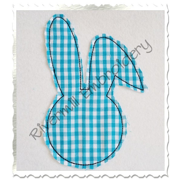 Bunny Head Raggy Applique Machine Embroidery Design - 4 Sizes