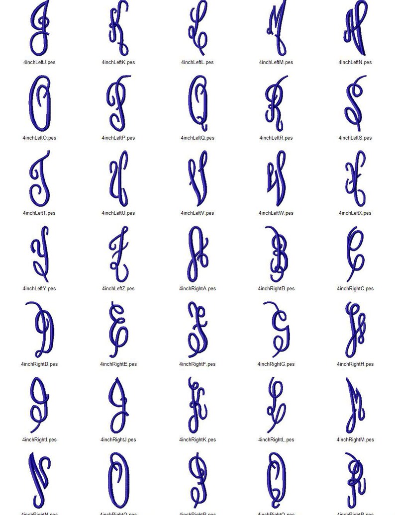 Large Classic 3 Letter Monogram Machine Embroidery Font Alphabet - 3 ...