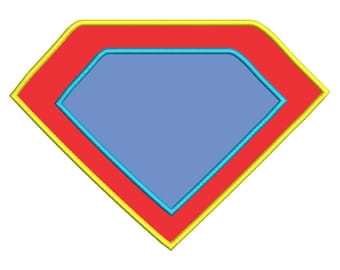 Double Applique Blank Superhero Shield Machine Embroidery Design - 6 Sizes - Instant Download PES DST Digital File Rivermill Embroidery